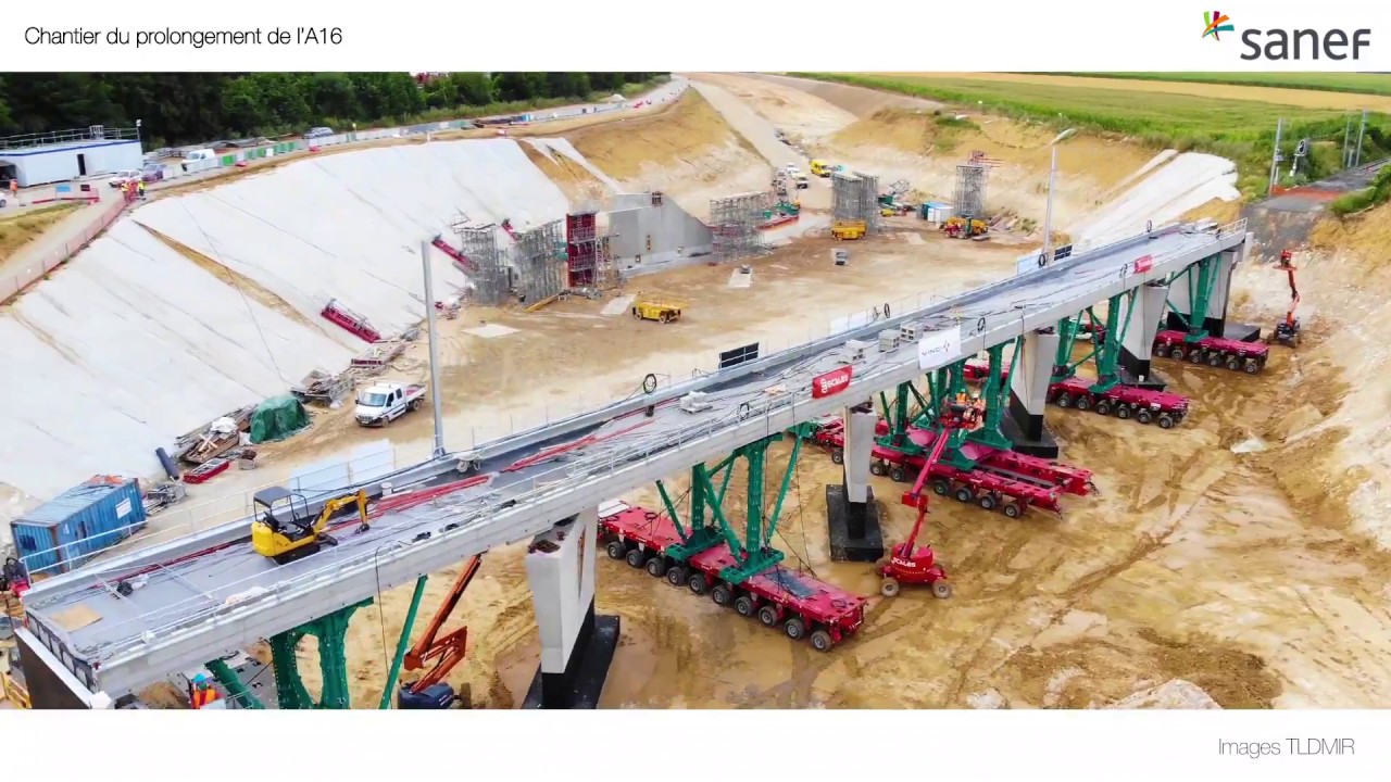 Prolongement de l’A16 en IDF : ripage du pont-rail