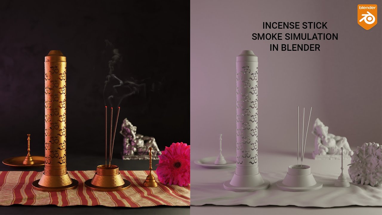 Incense stick simulation in Blender 2.92