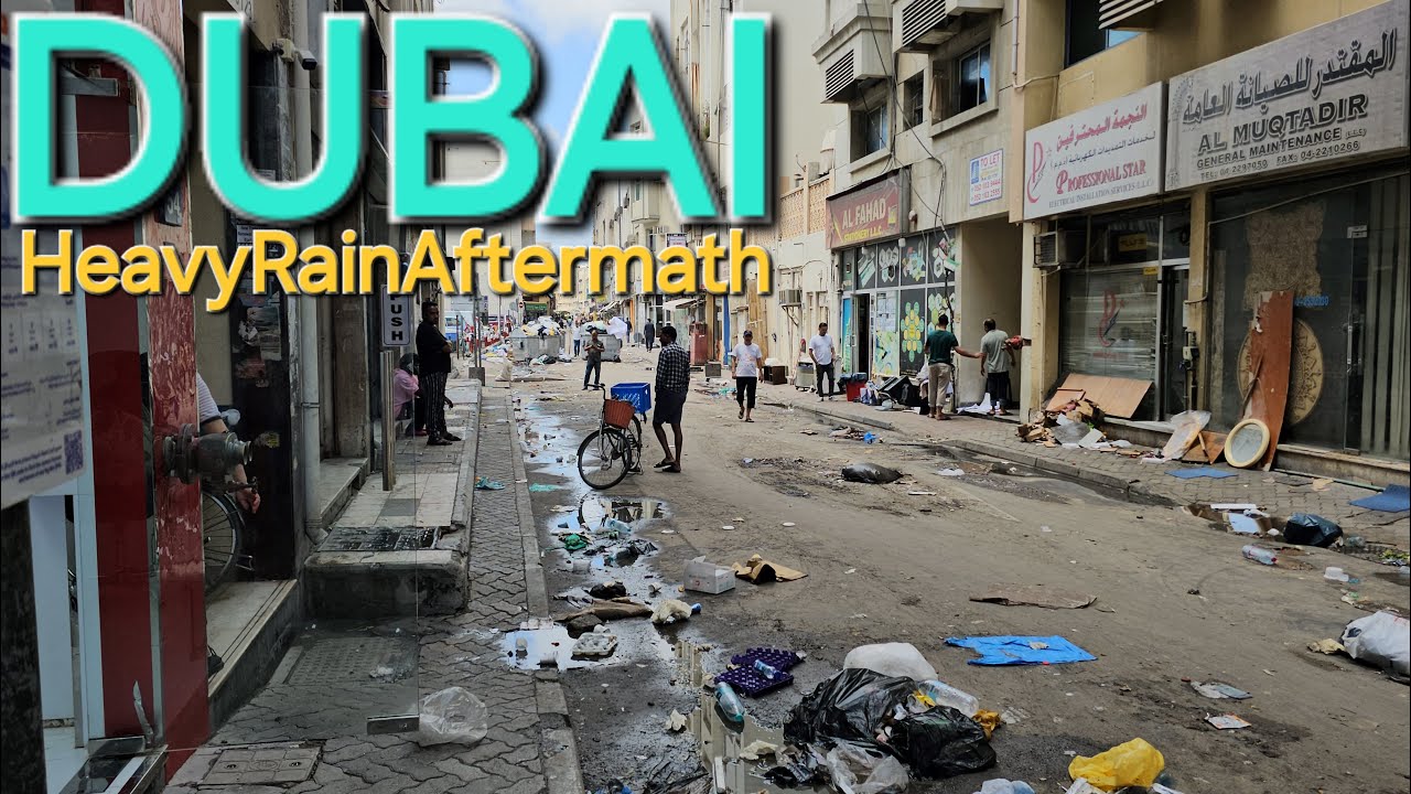DUBAI Floods Aftermath Walk [4K] Heaviest Rain in 75yrs Due to Climate Change (April 16, 2024 Flood)