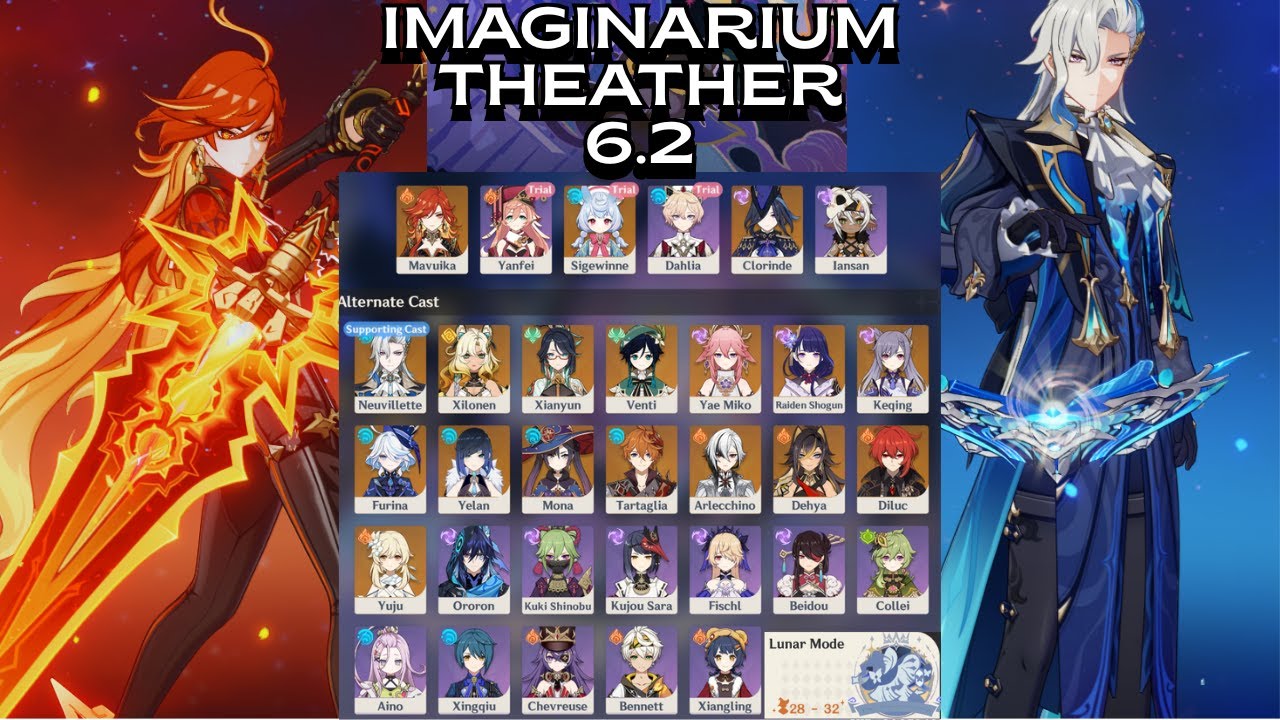 NEW IMAGINARIUM THEATER !!! Lunar Mode Act 1 - Act 12 Full Stars | Genshin Impact