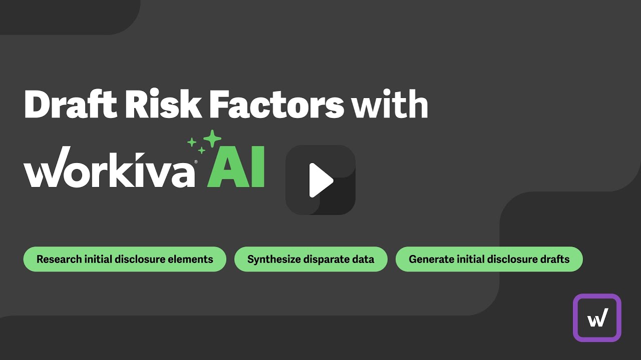 Drafting Risk Factors with Workiva AI