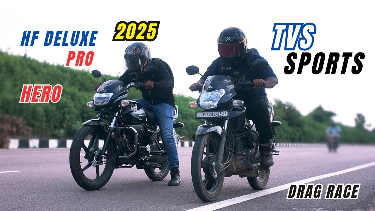2025 Hero HF Deluxe Pro vs TVS Sport 🏍🔥 Drag Race | Kaun Hai Best 100cc Bike King?