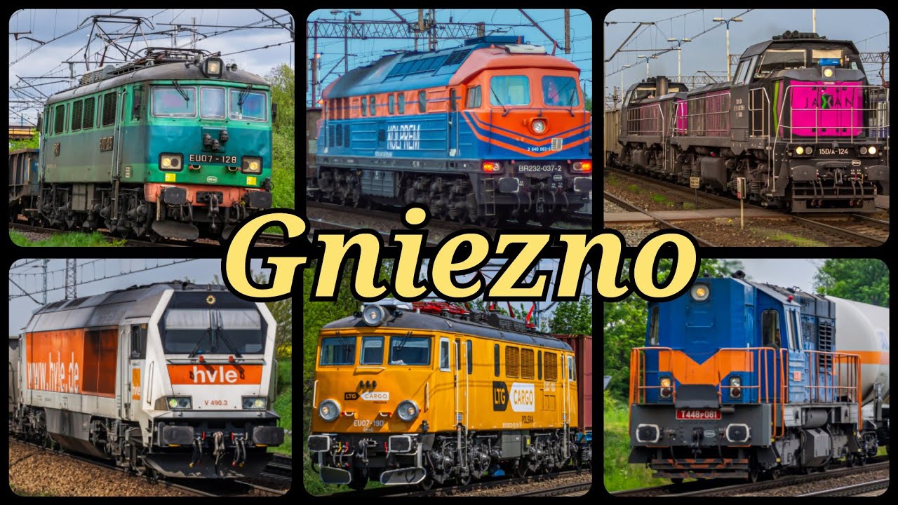 Pociągi towarowe i pasażerskie w Gnieźnie