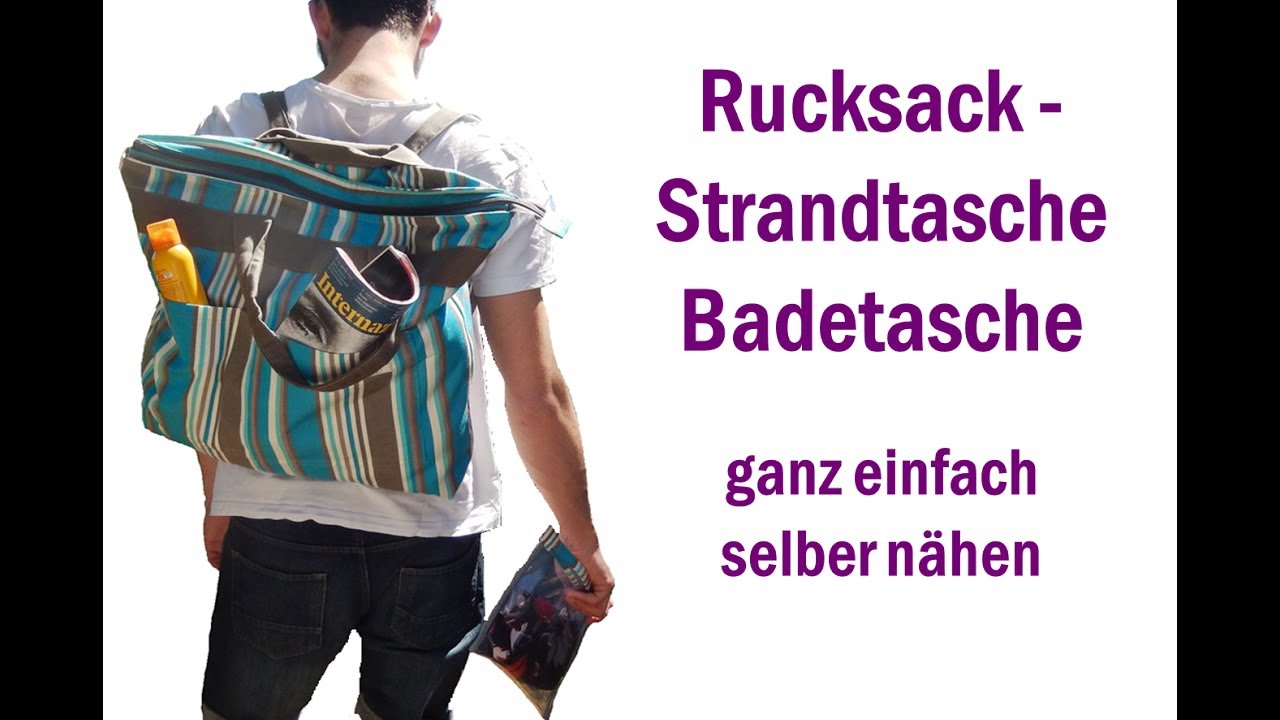 Rucksack - Strandtasche – Badetasche selber nähen
