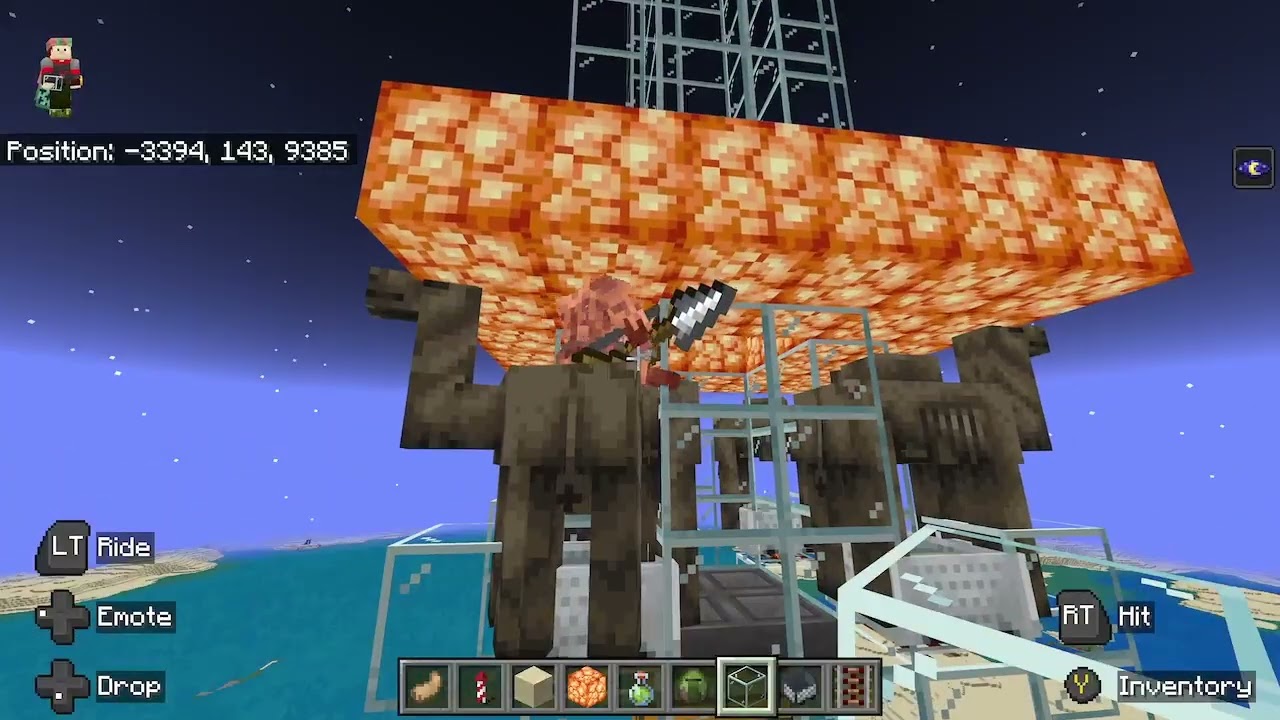 Ферма по выращиванию верблюжьих оболочек в Minecraft Bedrock