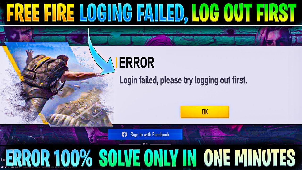Solve Free fire Login failed please try Logging out first | free fire mex login failed problem Solve