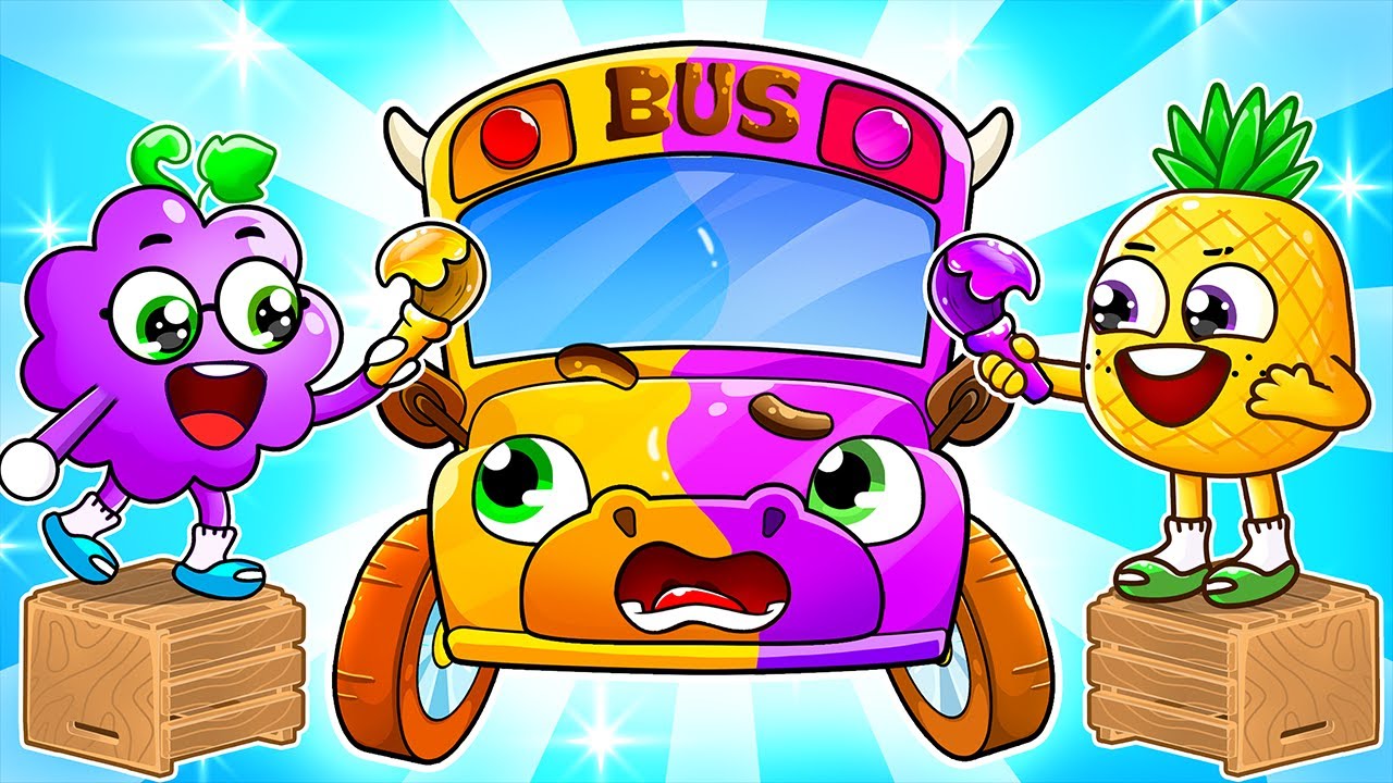 😍 Color Song | School Bus Lost Color | Let's Learn The Colors ️🎨🖍 | Yum Yum English Kids Songs