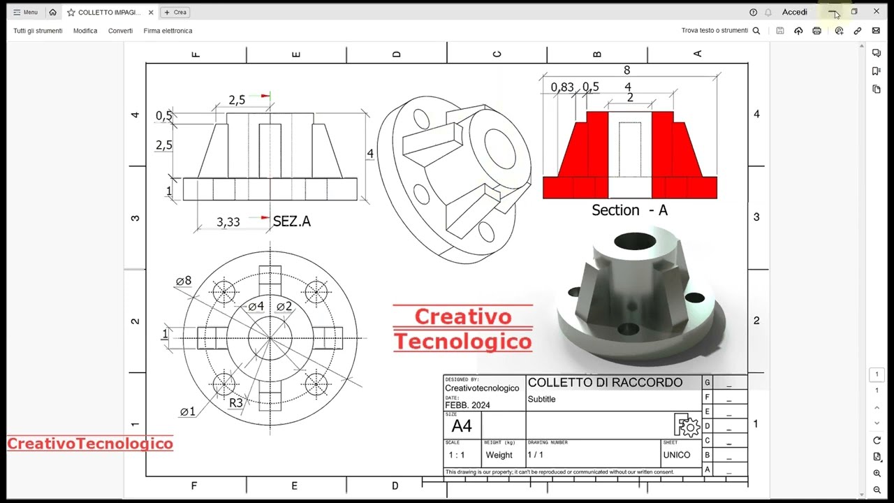 MODELLAZIONE colletto di raccordo con 