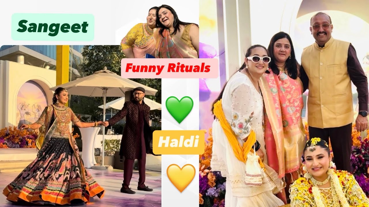 Beach Destination Haldi & Sangeet🍹Dubai -Abu Dhabi Destination Wedding Part 4🏝️ Unique Experince 😎