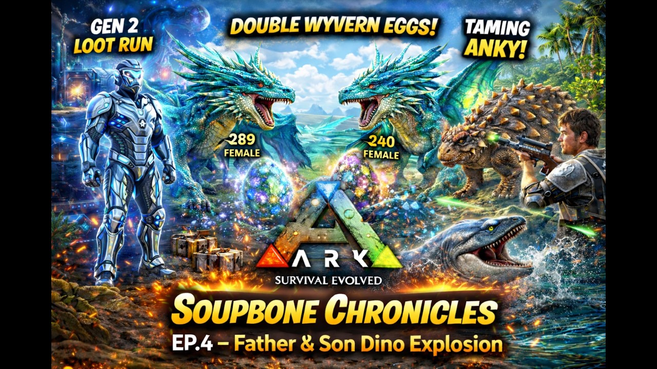 Soupbone Chronicles Ep.4 – Loot Run, Ankylosaurus Tame, Wyvern Eggs & Basilosaurus!