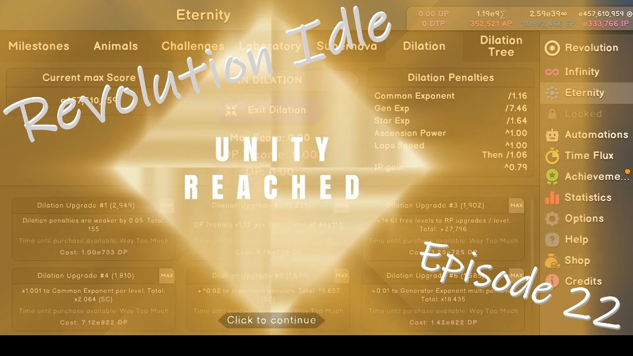 Revolution Idle – Episode 22: Unity Unlocked! First Zodiac & Our First Unity Reset ♾️✨