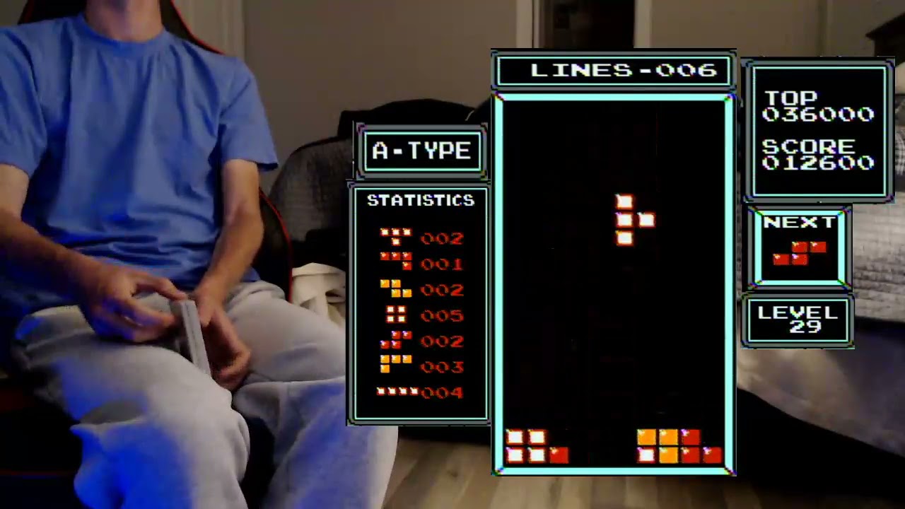 NES Tetris: 14 Lines with Rolling (Former PB)