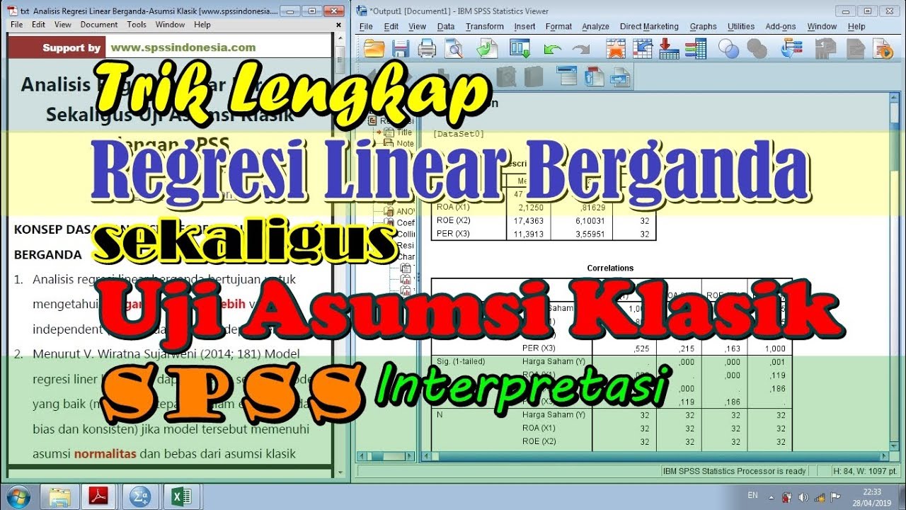 Trik Analisis Regresi Linear Berganda Sekaligus Uji Asumsi Klasik dengan SPSS