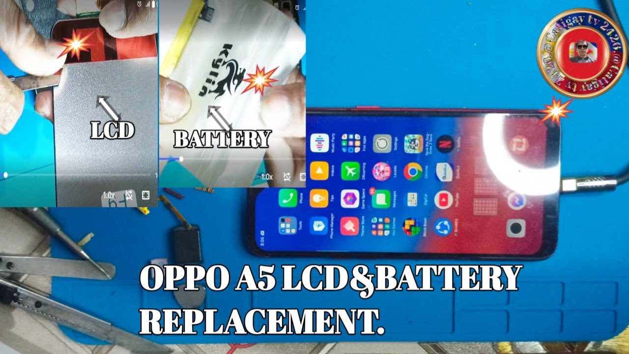 OPPO A5 LCD &BATTERY REPLACEMENT. PAANO MAG PALIT NG LCD AT BATTERY NG OPPO A5.
