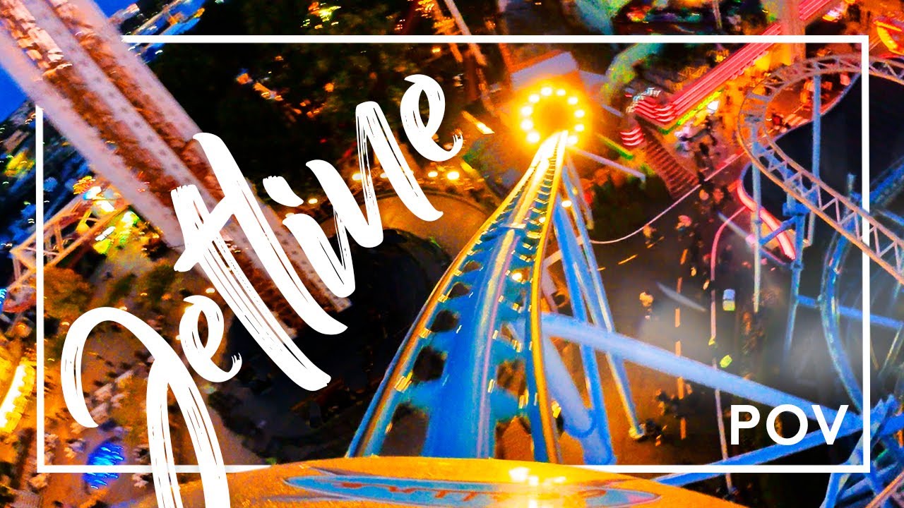 Take a sunset ride on Jetline at Gröna Lund. 4k POV Night ride