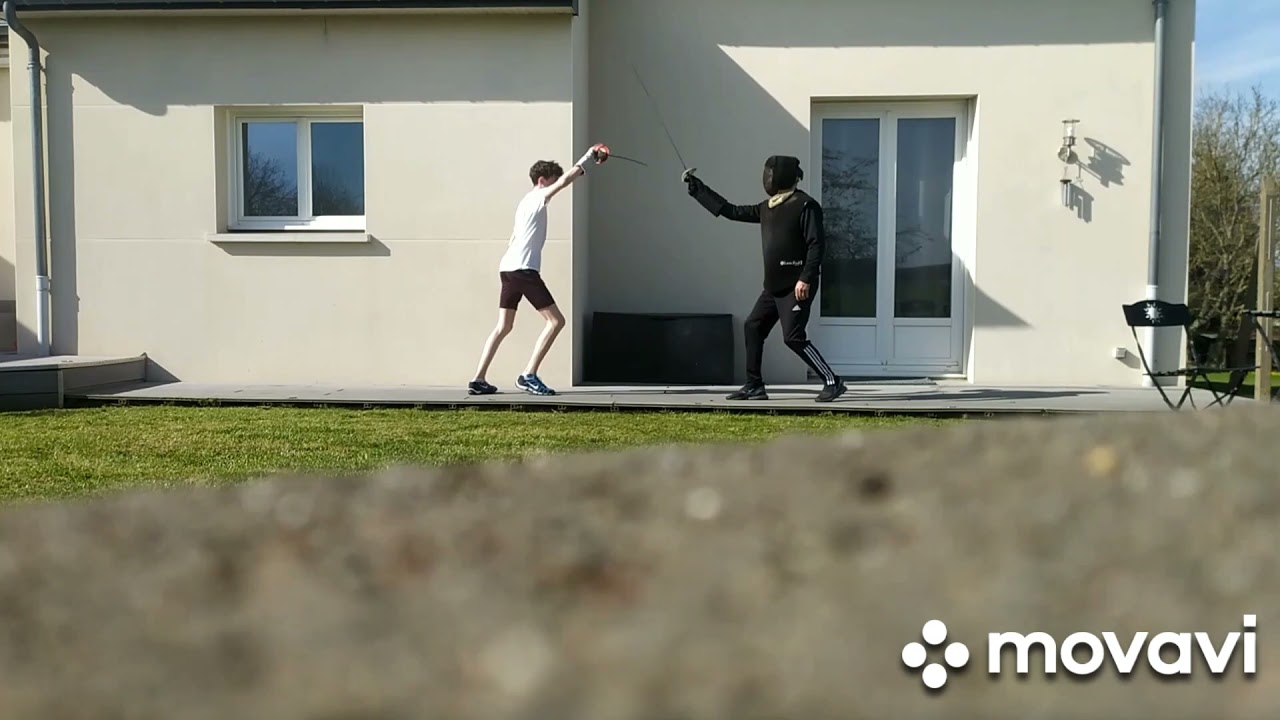 Leçon sabre en extérieur