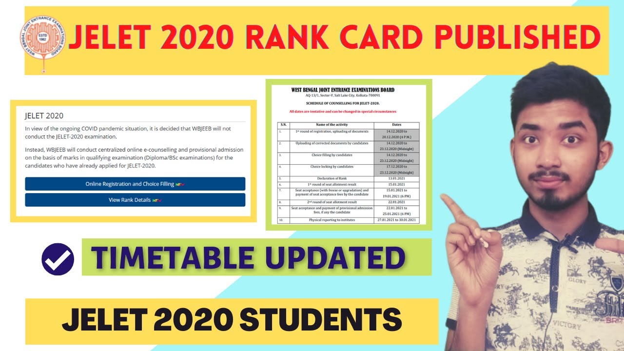 JELET 2020 RANK CARD PUBLISHED| TIMETABLE UPDATE | CHECK NOW GMR Rank| 1st Allotment RESULT?