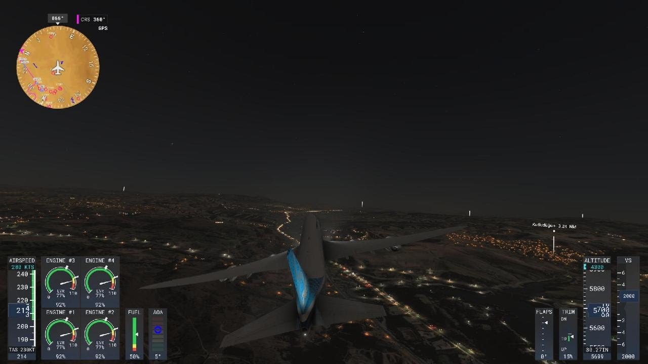Microsoft Flight Simulator 2024 ÇANAKKALE ANKARA ilk uçuş BOEİNG 747