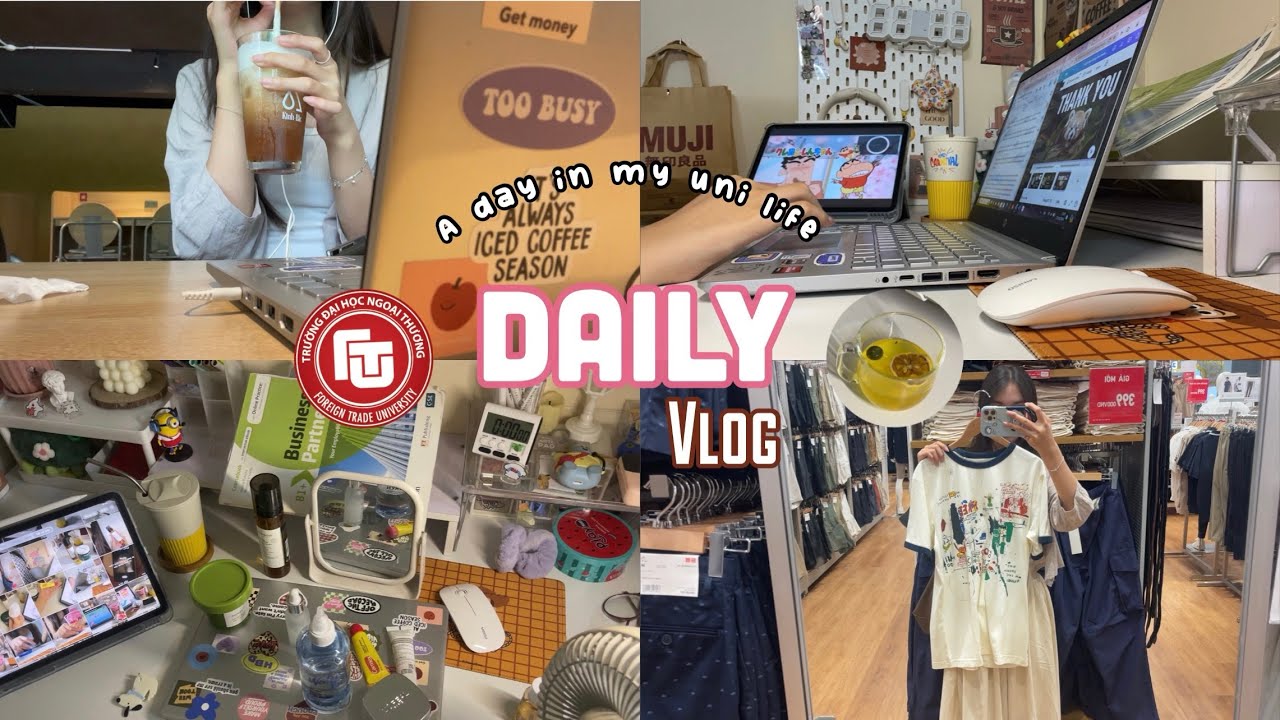 DAILY VLOG| Một ngày của sinh viên năm nhất, grwm, dọn dẹp, đi cafe, mua áo, học ở FTU,… #study