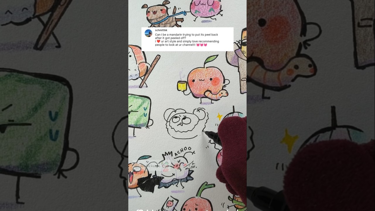 Drawing comments as fruits and vegetables! #doodle #artchallenge
