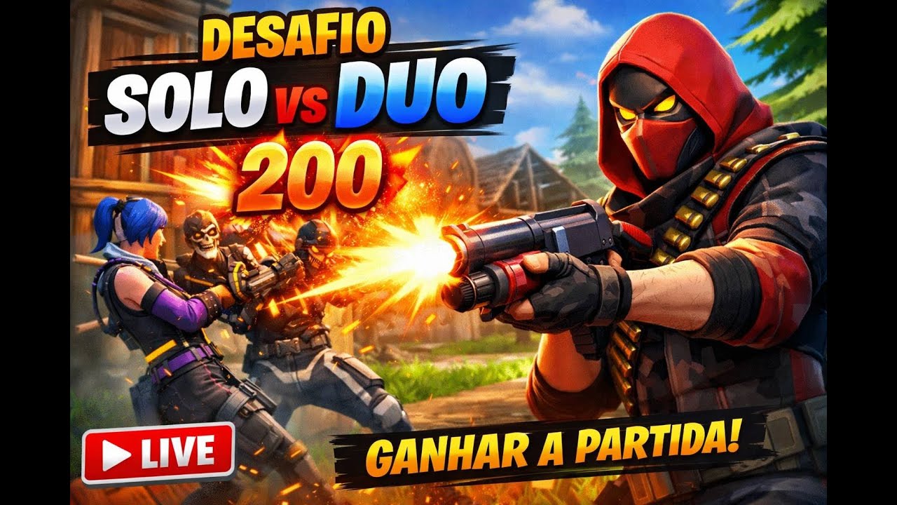 DESAFIO INSANO no Fortnite 😱 SOLO vs DUO tentando uma WIN!