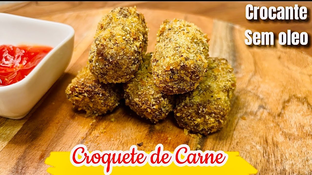 CROQUETE DE CARNE | SEM OLEO | CROCANTE E PRATICO  | ENTRADINHA PERFEITA PARA SEU FINAL DE SEMANA