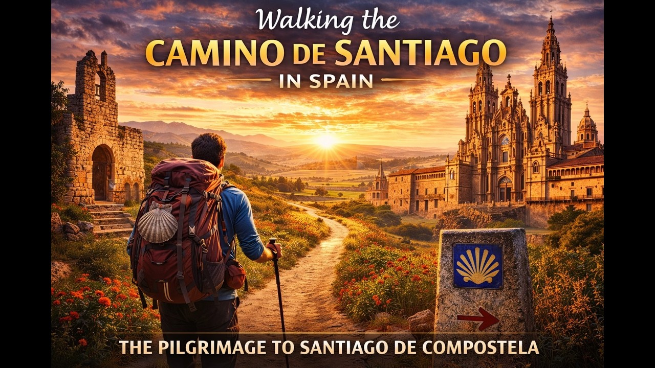 Walking the Camino de Santiago in Spain – The Pilgrimage to Santiago de Compostela | 8K Cinematic