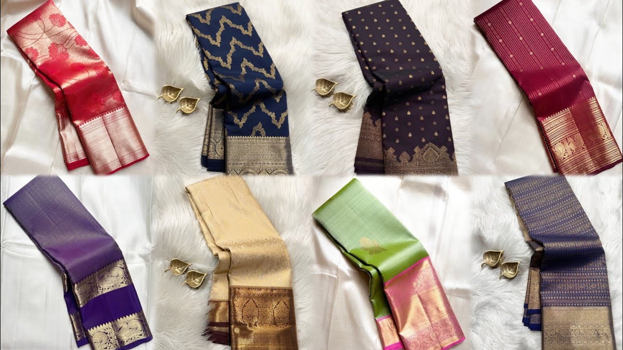 Semi Kanchi puram saree designs 😍 