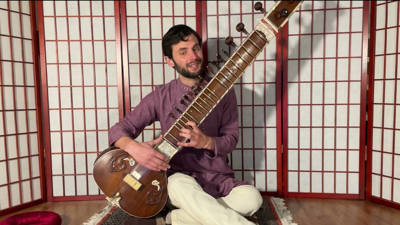 Rag Marwa Sitar Class. Tuning for Marwa and basic patterns. #sitar  #marwa #raga