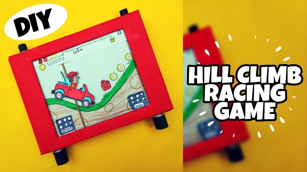 DIY HILL CLIMB RACING GAME | DIY paper games | DIY easy game with paper and cardboard | paper craft
