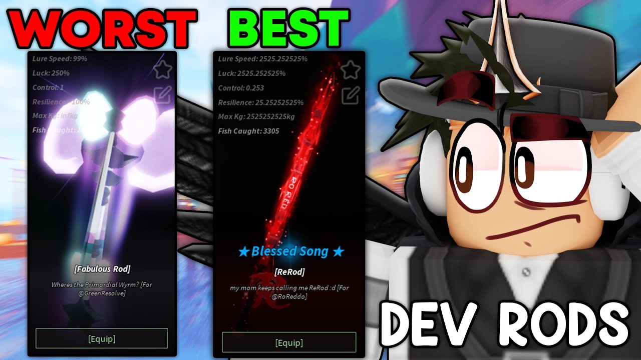 Я использовал WORST to BEST SECRET DEVELOPER RODS в Fisch (Roblox Fisch)