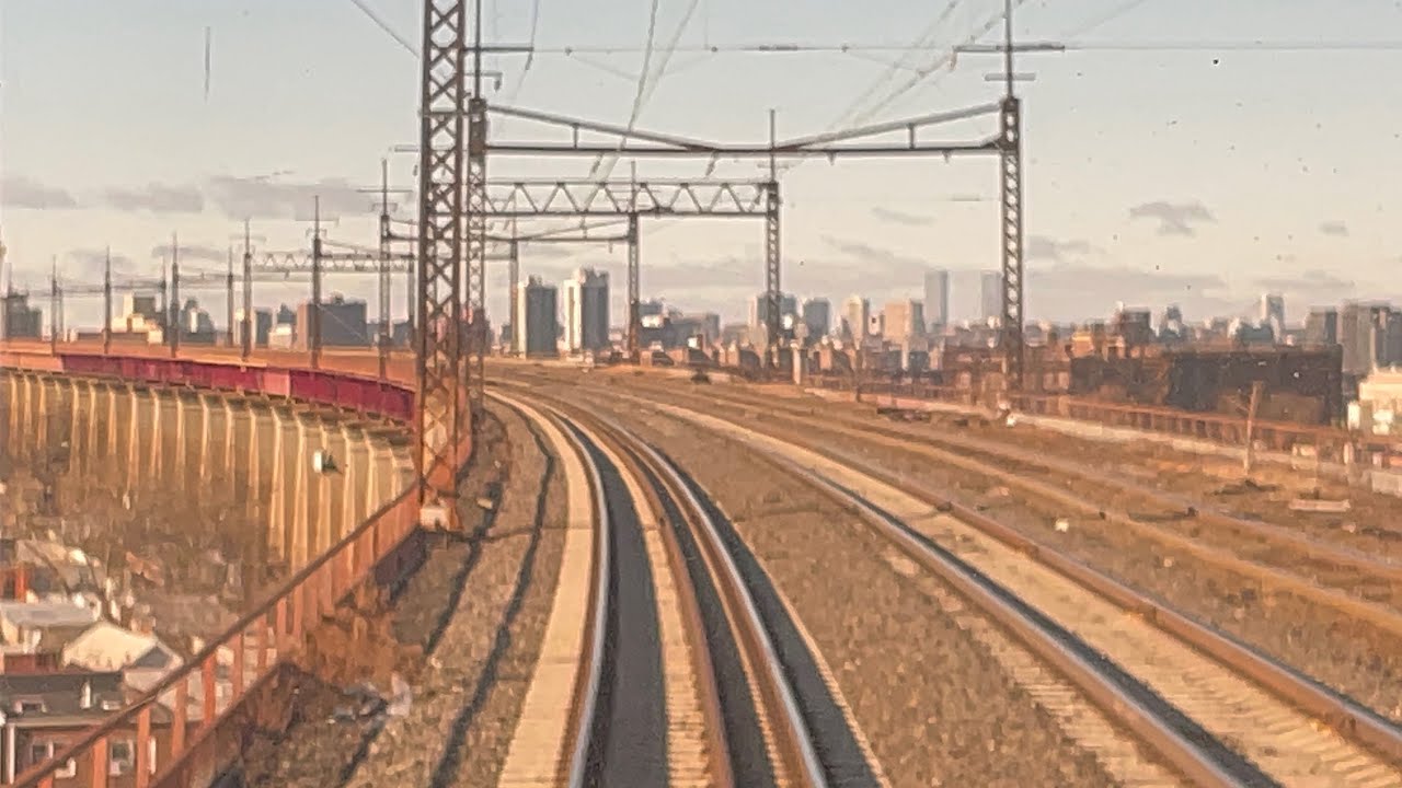Amtrak NE Regional #85 Rear view Ride on the Hell Gate Bridge Line