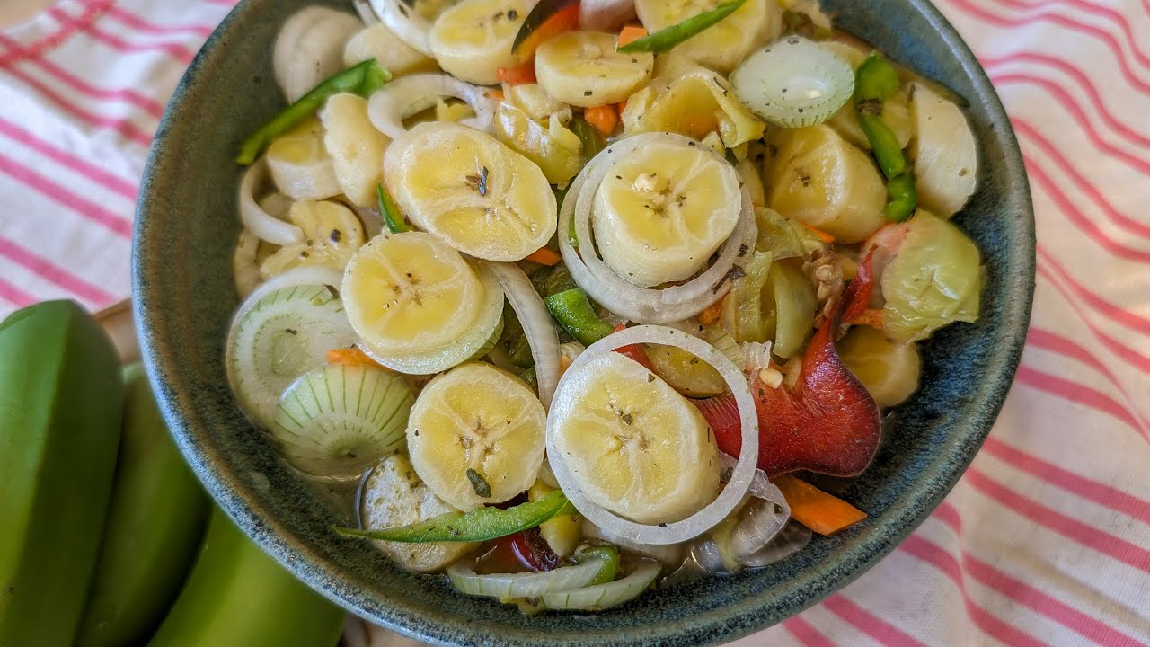 Aprenda a hacer escabeche de banano, receta facil y deliciosa.