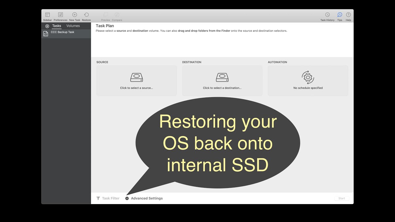 How to Restore Cloned OS Back to Internal SSD using Carbon Copy Cloner