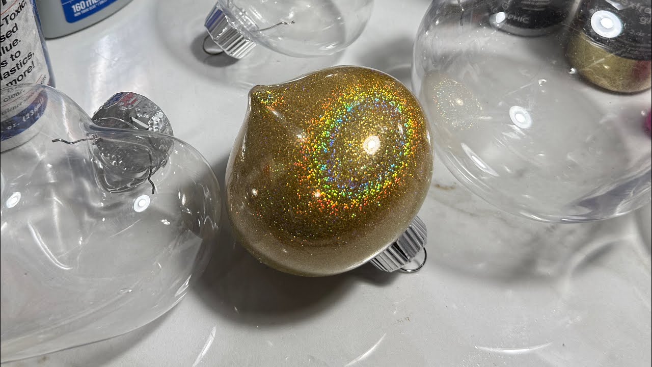 DIY Create Holographic Glitter Ornaments