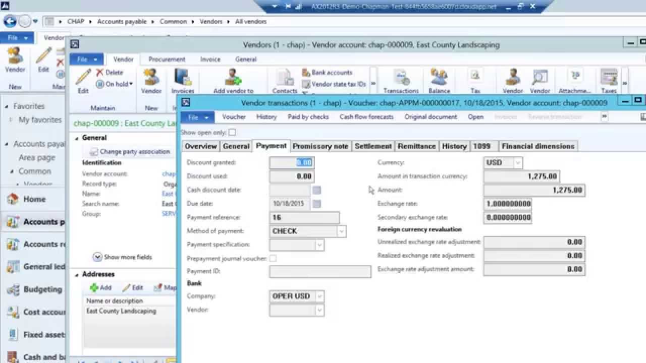 Simple Accounts Payable Processing in Dynamics AX 2012