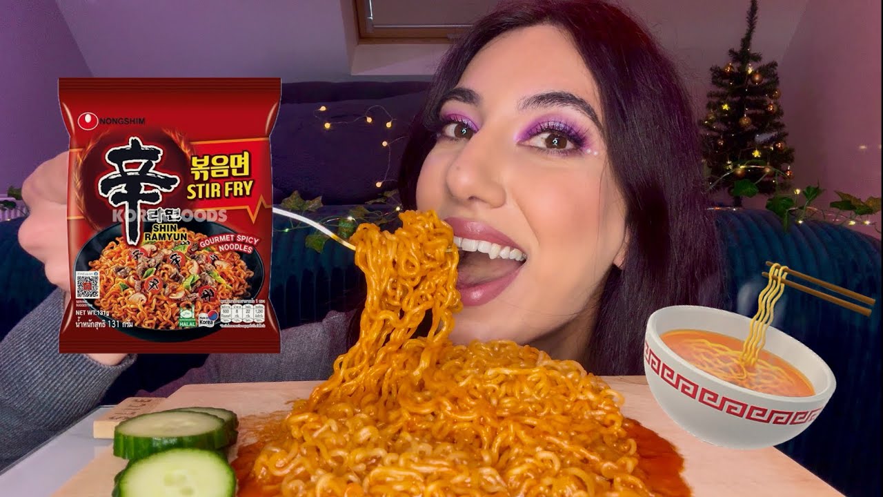 ASMR Spicy Cheesy Ramen Noodles Mukbang | Have Lunch With Me 🍜