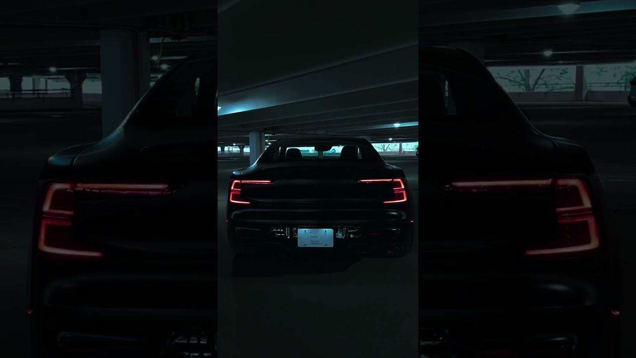 The matte black P1 with Thor&rsquo;s Hammer headlights is something special. #polestar #fyp #viral