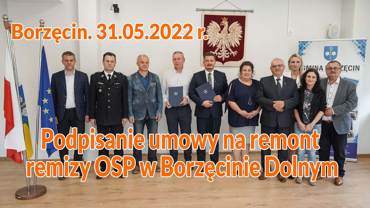 Podpisanie umowy na remont remizy OSP w Borzęcinie Dolnym