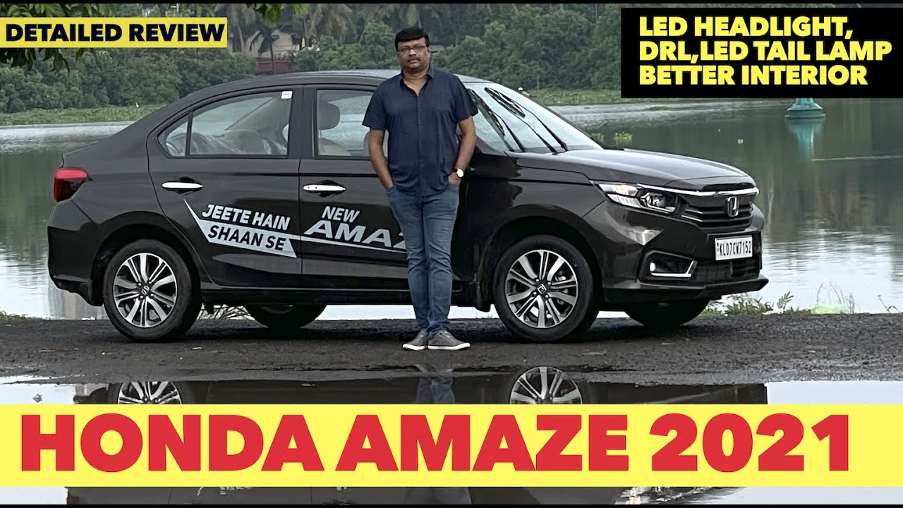 New Honda Amaze 2021 with LED Headlamps,Tail lamps, better interior  | Review by Baiju N Nair
