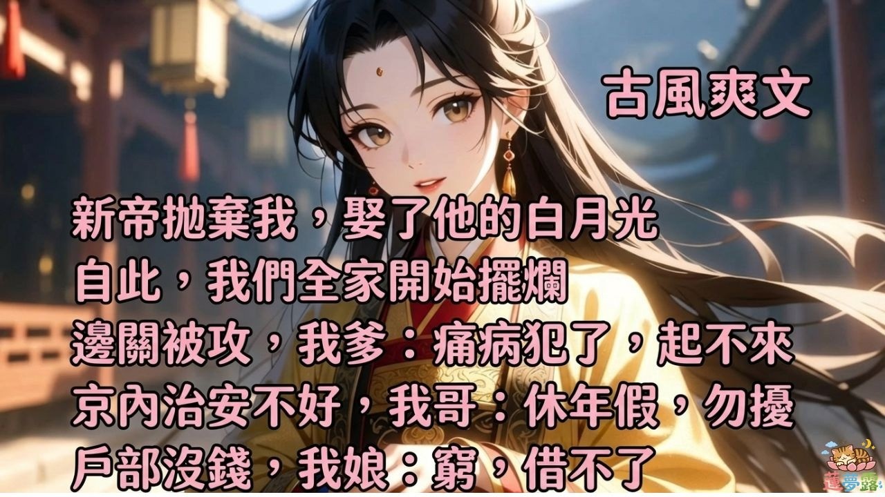 新帝拋棄我，娶了他的白月光，從此，我們全家開始擺爛 #小说 ​#小说推荐 ​#完結​ #古言 ​#一口氣看完