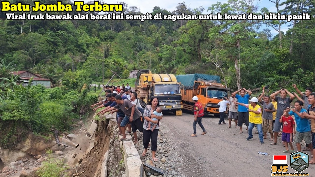 Batu Jomba Terbaru‼️Viral truk bawak alat berat ini sempit di ragukan untuk lewat dan bikin panik