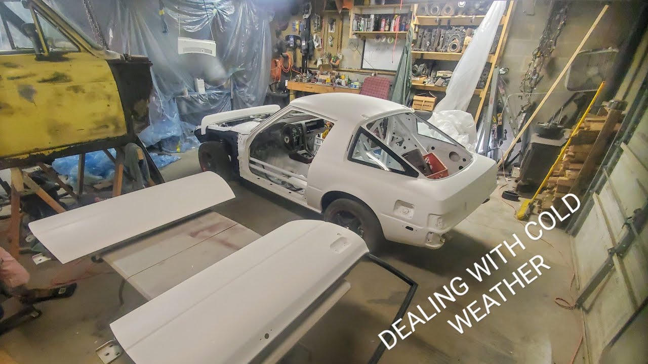 Spraying Primer In My Garage - Rx7 Rally Restoration