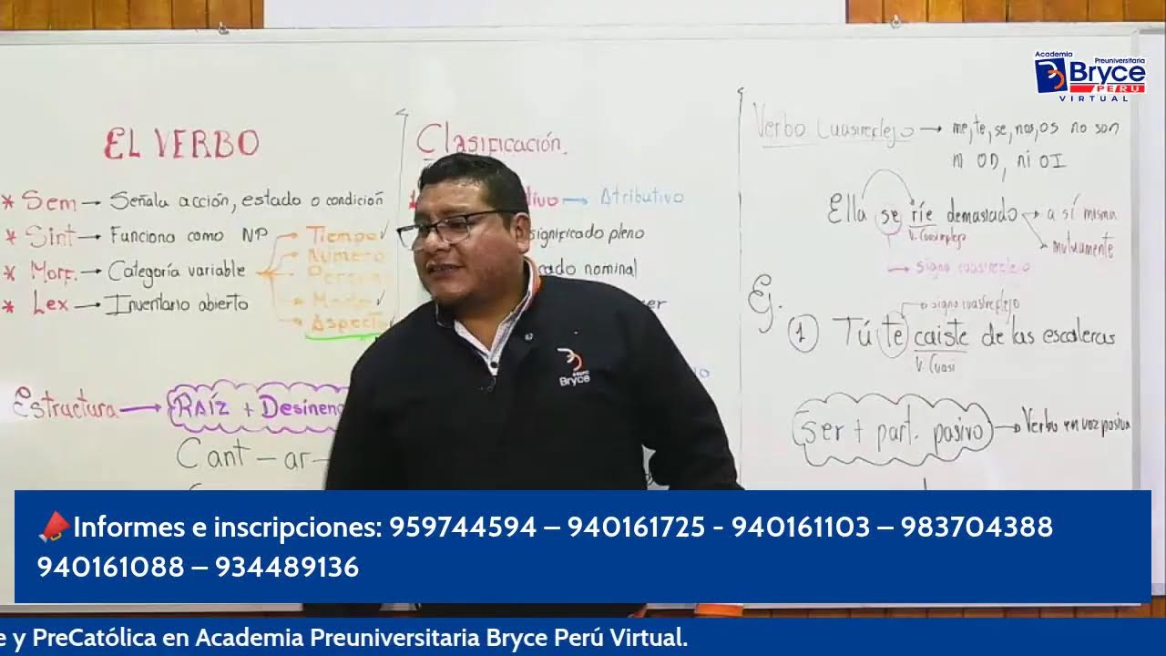 📣SEMINARIO GRATUITO💪🔥 📚CURSO: LENGUAJE 💁‍♂️TEMA: El Verbo 👨‍🏫PROF.: Javier Ocsacopa