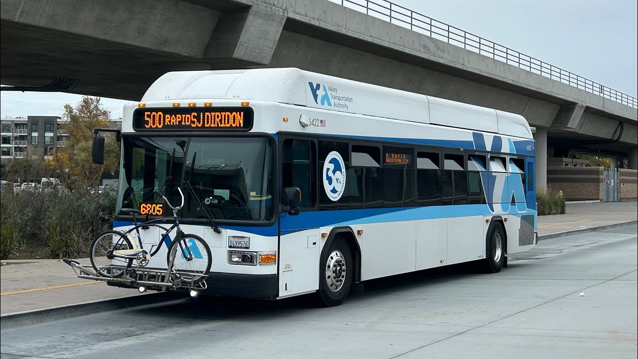 ⁴ᴷ⁶⁰ Full Route! Santa Clara VTA: 2016 Gillig Low Floor HEV 40’ #6422 on Route 500-Rapid