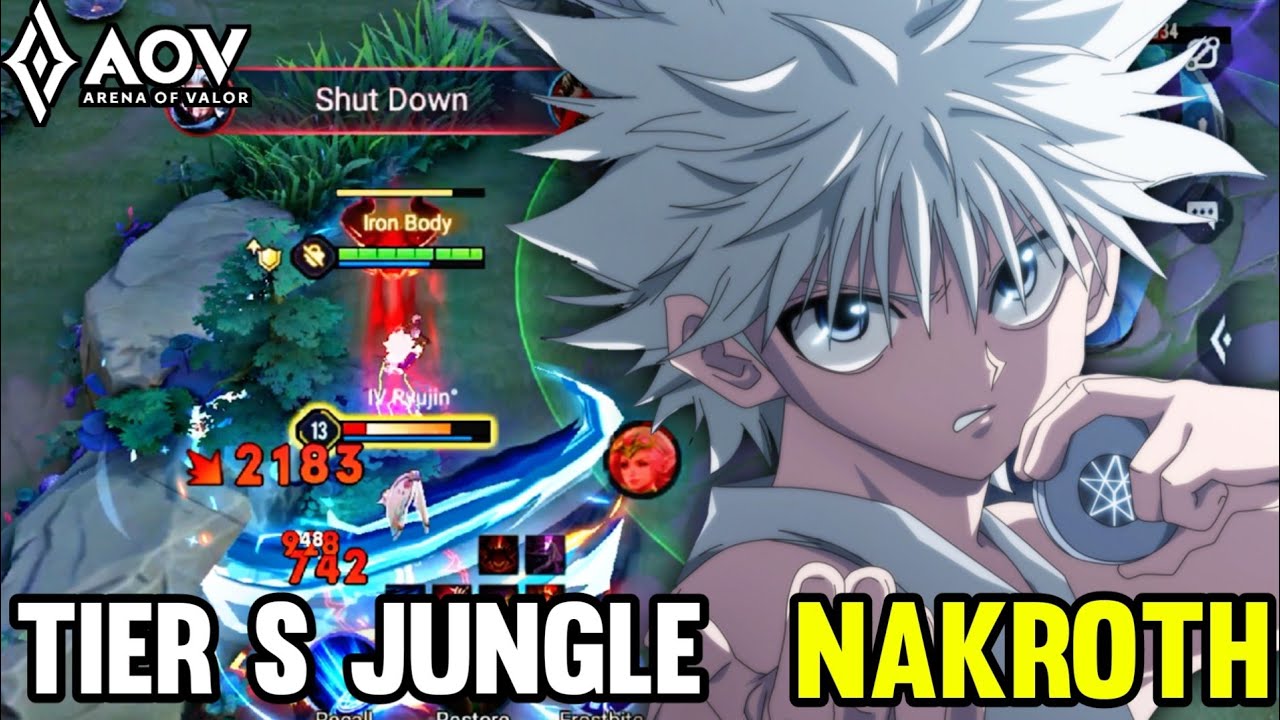 AOV : NAKROTH/KILLUA GAMEPLAY | TIER S JUNGLE - ARENA OF VALOR | LIÊNQUÂNMOBILE | ROV | COT