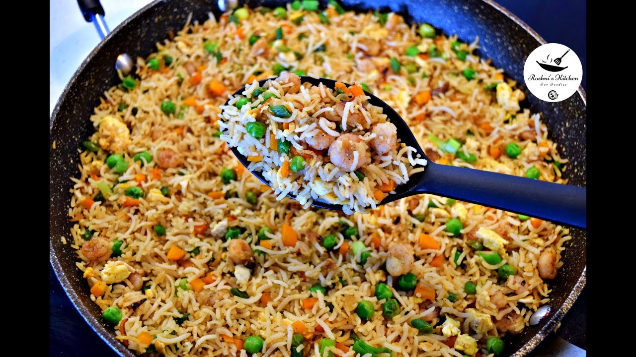 Prawn Fried Rice Recipe | Chinese Fried Rice | Quick & Easy Fried Rice Recipe | Roshni's Kitchen