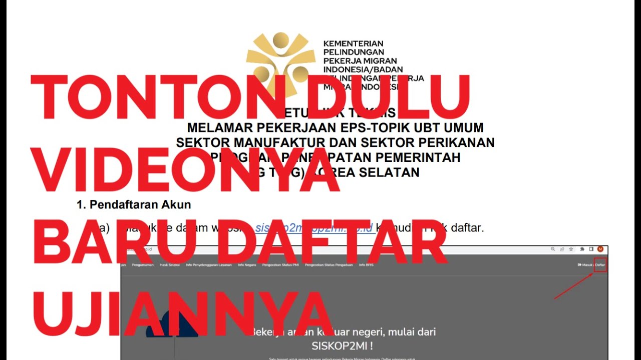 TUTORIAL PENDAFTARAN UJIAN EPS-TOPIK 2026 SEKTOR MANUFAKTUR DAN PERIKANAN SECARA MANDIRI