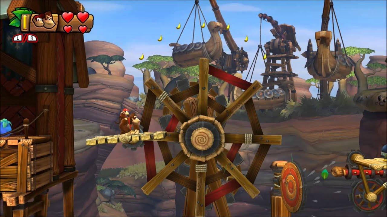Donkey Kong Country: Tropical Freeze - 100% Walkthrough - 3-A Rickety Rafters (Puzzle and KONG)