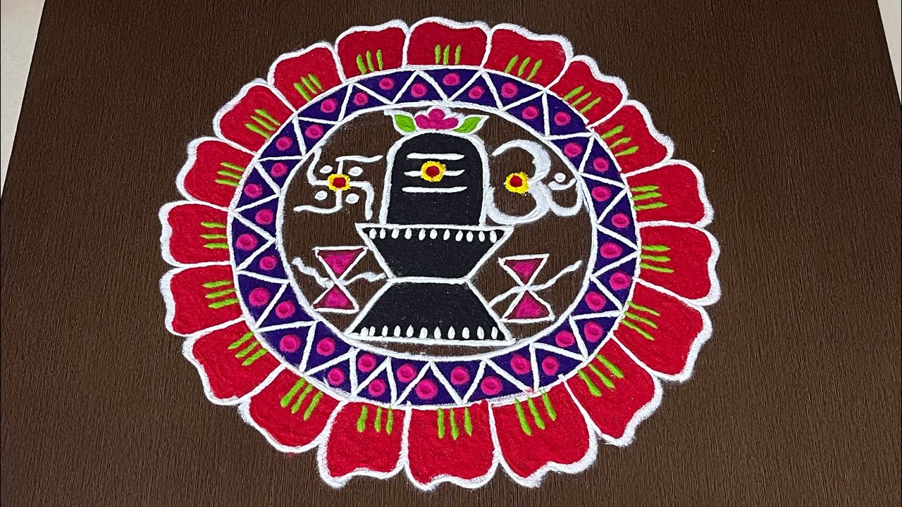 Easy Shivarathri Muggulu | Maha Shivarathri Special Rangoli |Easy Shanku Kolam #Star Rangoli